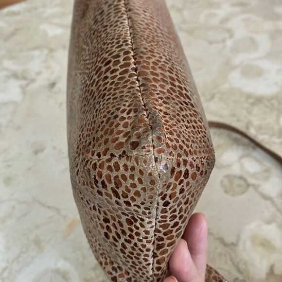 Vintage 1980s Due Fratelli Snakeskin Embossed Leather Dual Handle/ Shoulder Bag - Picture 11 of 15